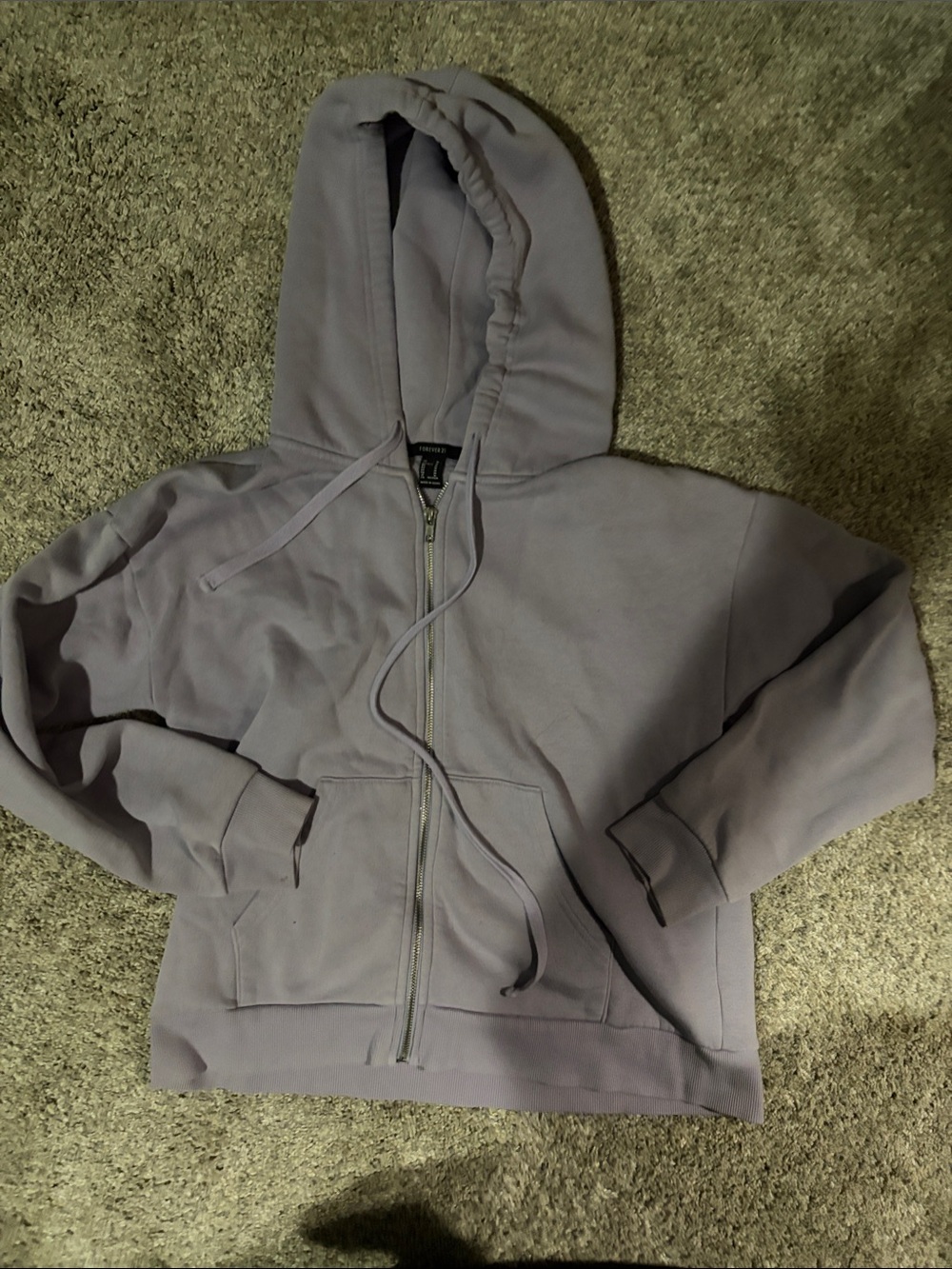 Forever 21 Lavender Zip-Up Hoodie